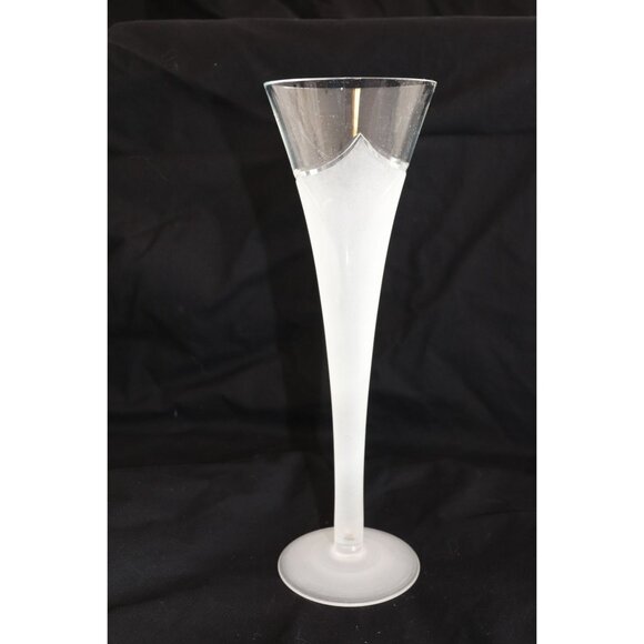 Vintage Etched Frosted Tulip Champagne Flute 10" x 3" Excellent Condition - Picture 3 of 3